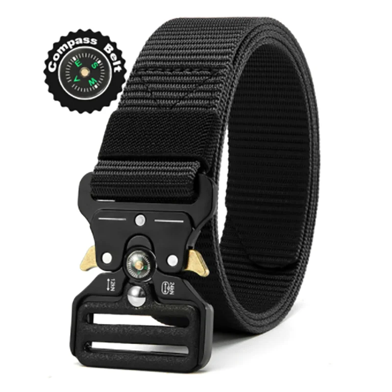 Men's Belt Outdoor Multi Function Compass Belt High Quality Canvas For Nylon Male Luxury Belts Women's Sports Jeans Neutral Belt