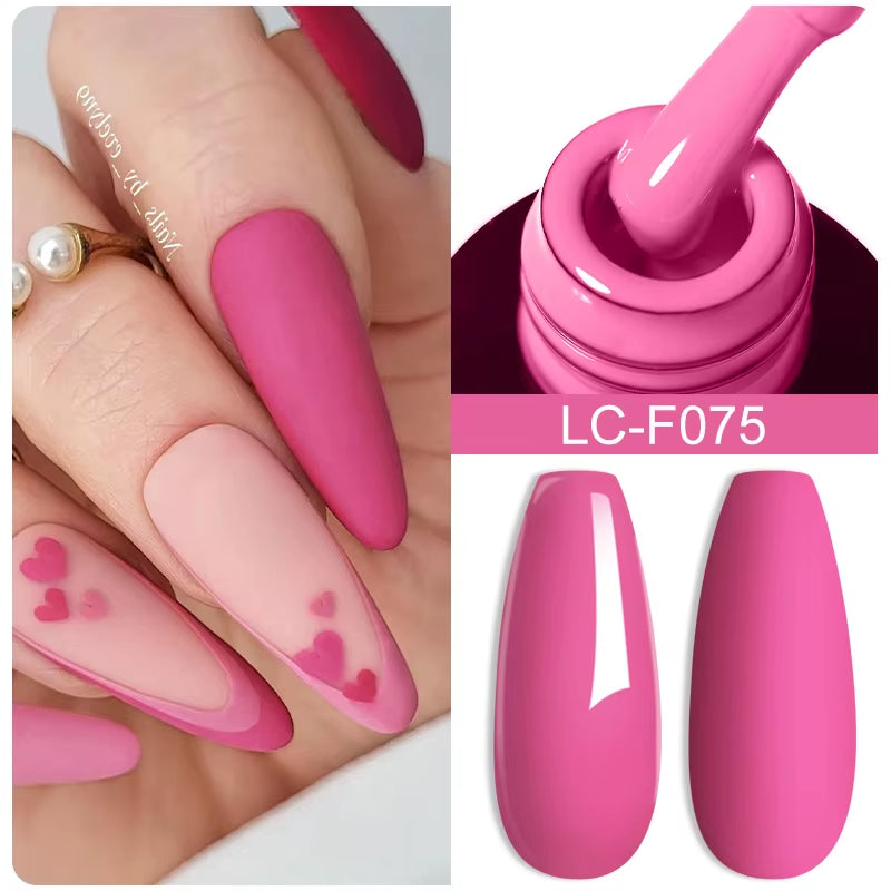 7ML Pink Glitter Nail Gel Polish Nude Natural Long Lasting Manicure Soak off UV LED Nail Art Base Top Coat Gel Varnish