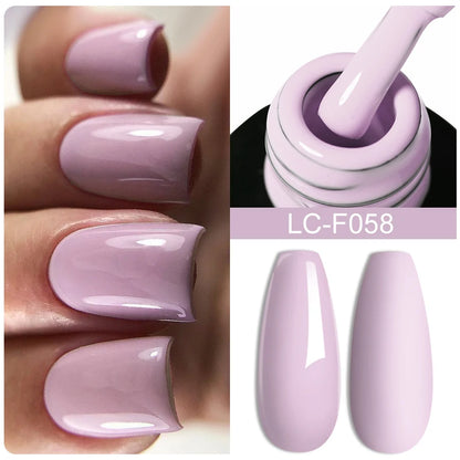 7ML Pink Glitter Nail Gel Polish Nude Natural Long Lasting Manicure Soak off UV LED Nail Art Base Top Coat Gel Varnish