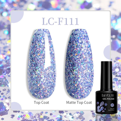 7ML Pink Glitter Nail Gel Polish Nude Natural Long Lasting Manicure Soak off UV LED Nail Art Base Top Coat Gel Varnish