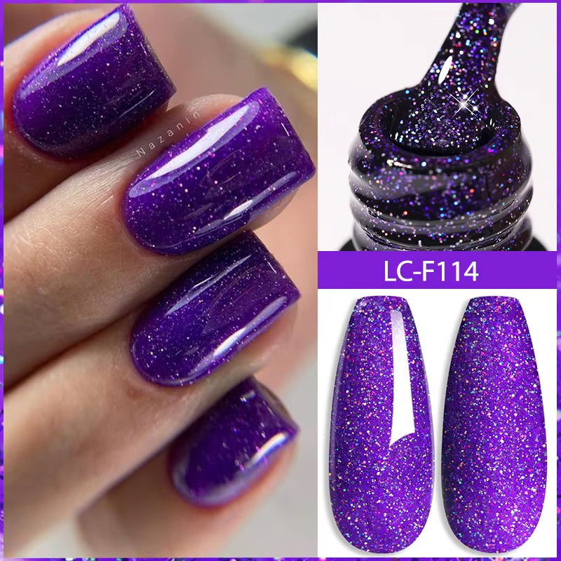 7ML Pink Glitter Nail Gel Polish Nude Natural Long Lasting Manicure Soak off UV LED Nail Art Base Top Coat Gel Varnish