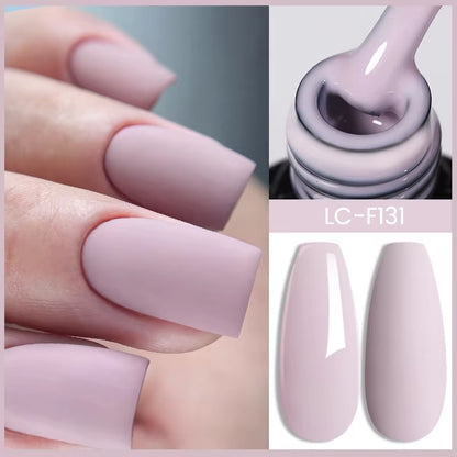 7ML Pink Glitter Nail Gel Polish Nude Natural Long Lasting Manicure Soak off UV LED Nail Art Base Top Coat Gel Varnish