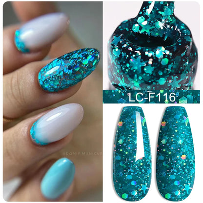7ML Pink Glitter Nail Gel Polish Nude Natural Long Lasting Manicure Soak off UV LED Nail Art Base Top Coat Gel Varnish