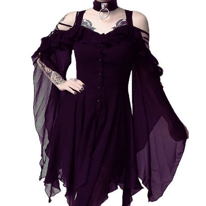 Irregular button dress
