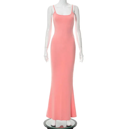 Y2K Sexy Maxi Dress for Women 2025 Autumn Backless Slim Party Dress Pullover Concise платье Female Long Bodycon Brown Vestidos