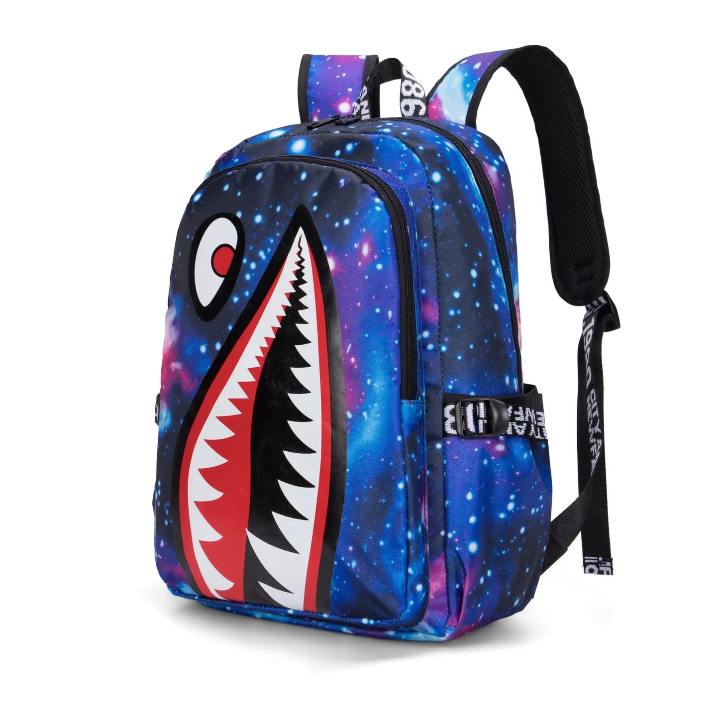 Black White School Satchel Unisex Casual Daypack Lightweight Women Back Bag Designer Shark School Bag Teenage Girls Boys College