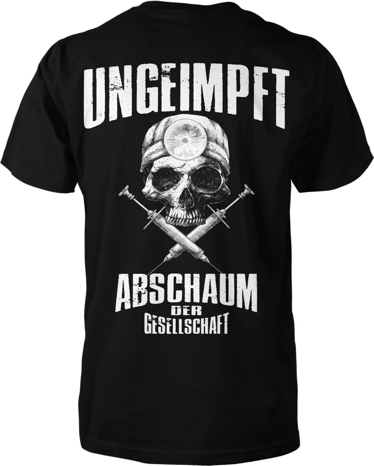 UNGEIMPFT Abschaum Der Gesellschaft Tshirt | Impfgegner | 2 sides Printed Men's 100% Cotton Casual T-shirts Loose Top Size S-3XL