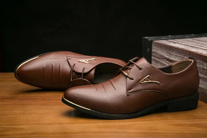 Luxury Mens Leather Shoes High Quality Men's Shoes Pointed Oxford Wedding Leather Men Dress Shoes 2024 Gentleman Office Man Shoe
