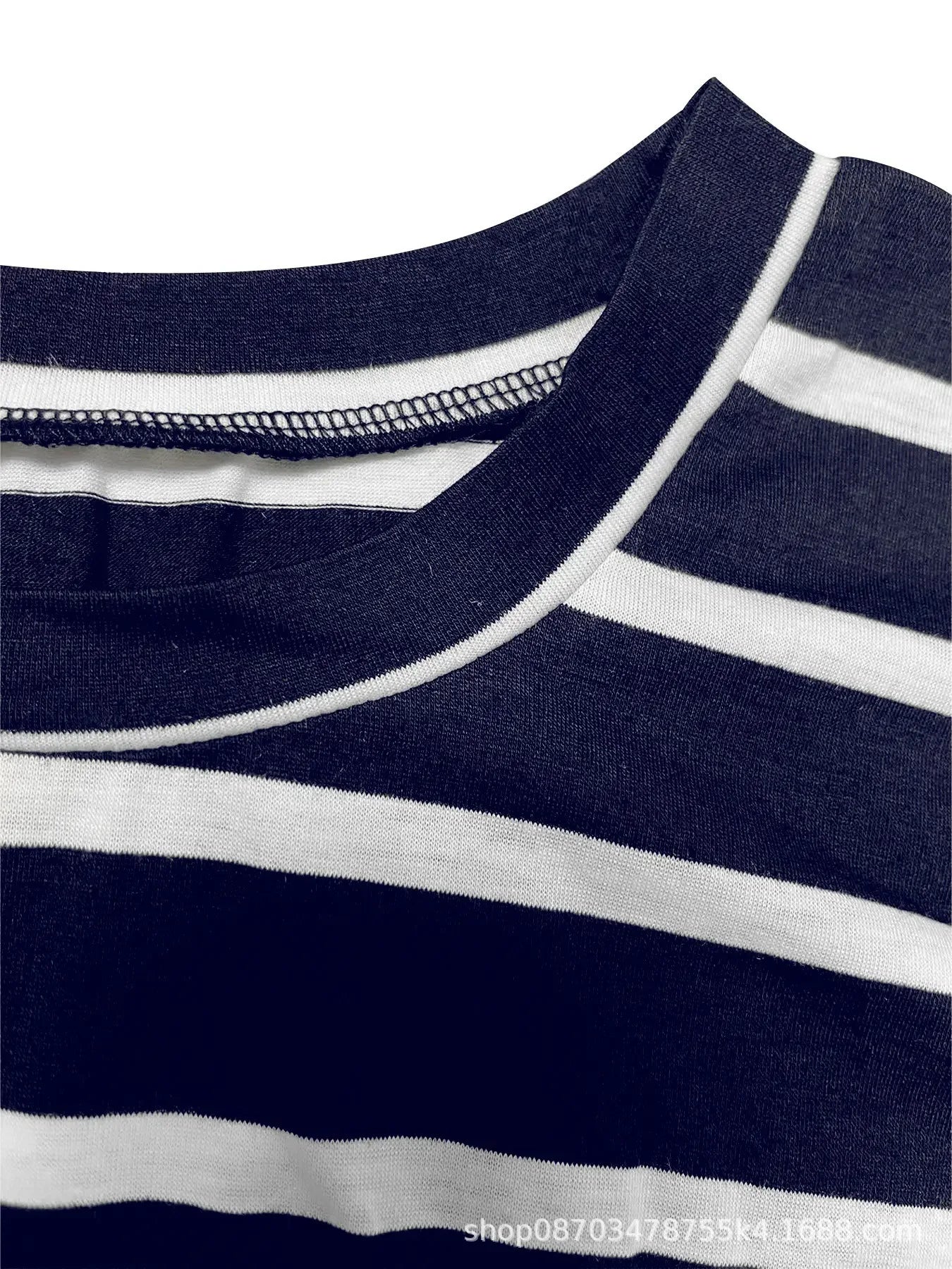 Summer New Long Dress Elegant Waist Strap Fashionable Striped Print Round Neck Short Sleeved High-end Women's Dress