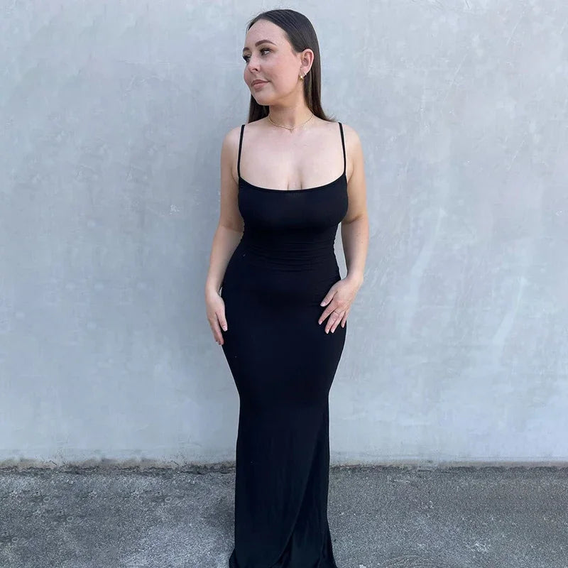 Y2K Sexy Maxi Dress for Women 2025 Autumn Backless Slim Party Dress Pullover Concise платье Female Long Bodycon Brown Vestidos