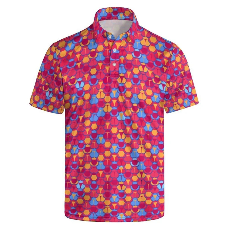 Retro Funny 3d Printed Butt Polo Shirt For Men Summer Personality Oversized Short Sleeve Tee Shirts Tops Casual Male Clothing