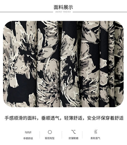 2024 Summer Floral Casual Long Sundress Women Elegant Bodycon Party Chic Prom Night Dresses Fashion Vintage Black Luxury Clothes