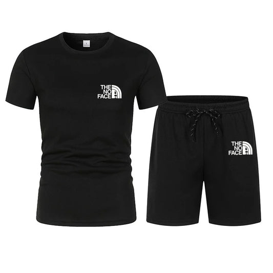 summer fashion trend casual sports two-piece set trendy men's short sleeved T-shirt+shorts set