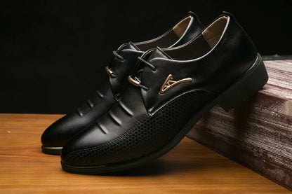 Luxury Mens Leather Shoes High Quality Men's Shoes Pointed Oxford Wedding Leather Men Dress Shoes 2024 Gentleman Office Man Shoe