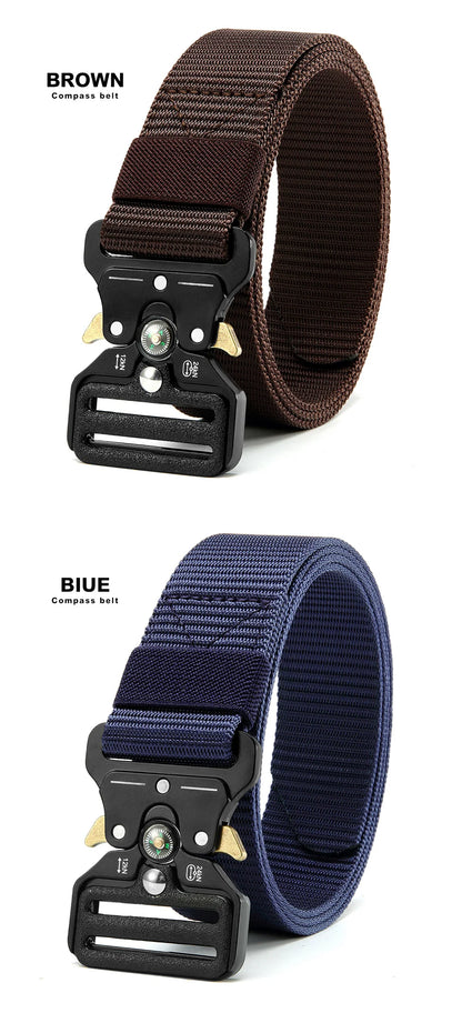 Men's Belt Outdoor Multi Function Compass Belt High Quality Canvas For Nylon Male Luxury Belts Women's Sports Jeans Neutral Belt