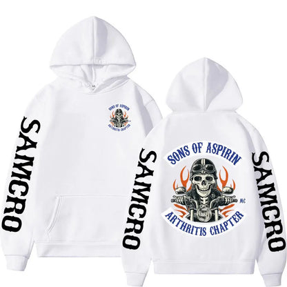Motorcycle SoA - Sons of Aspirin - Funny Biker Hoodie Men's Fashion Casual Fleece Sweatshirt Unisex Harajuku Hip Hop Y2k Hoodies
