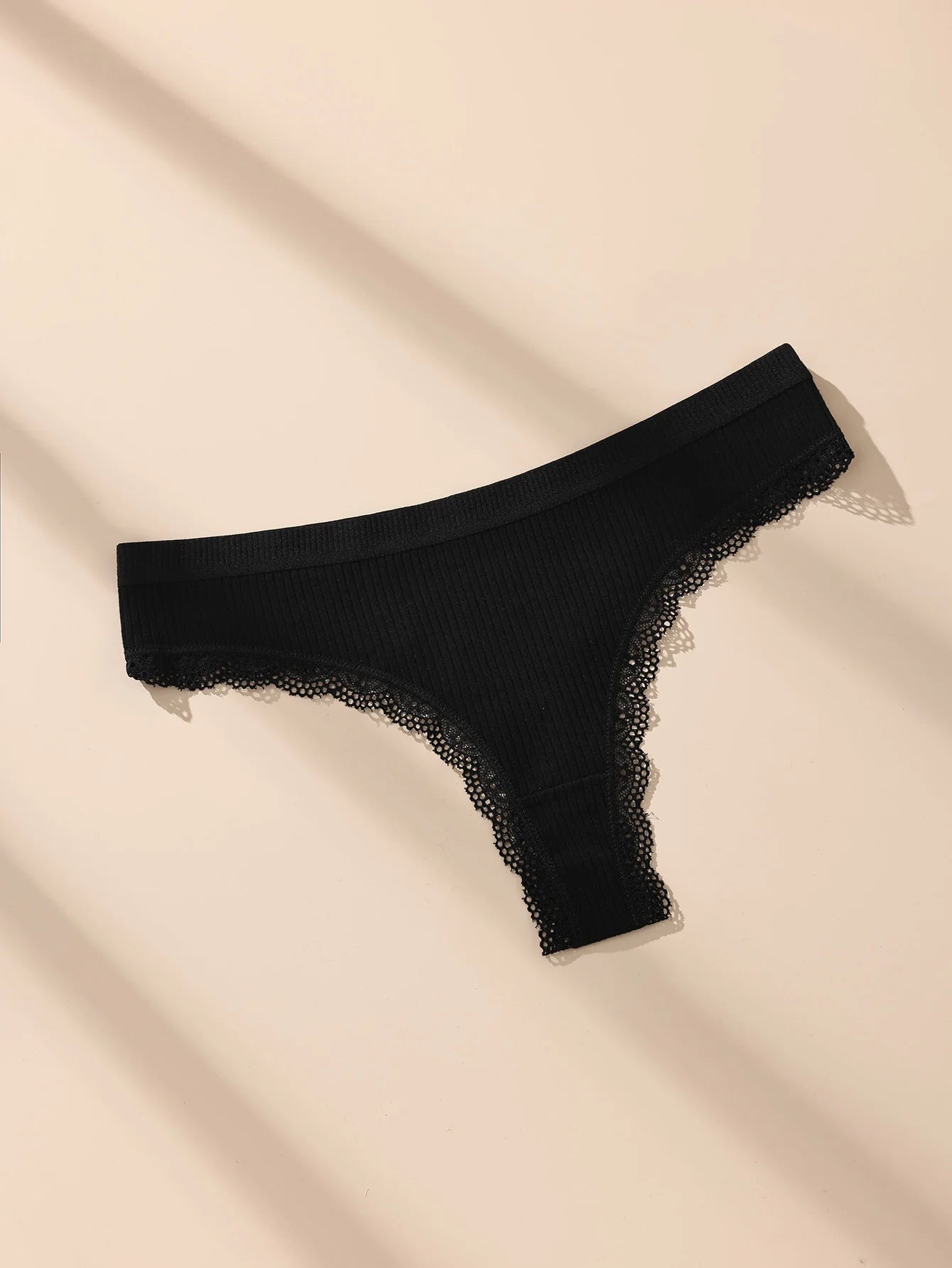 5Pcs Women Thongs Sexy Lace Panties Low Waist Underwear Girls Briefs G-String Breathable Ladies Panty Black Female Lingerie S-XL