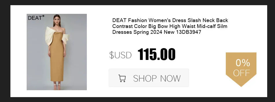 DEAT Fashion Apricot Water Diamond Slanted Shoulder Hollowed Out Sparkling Party Dress Women's Ankle-length Dresses New