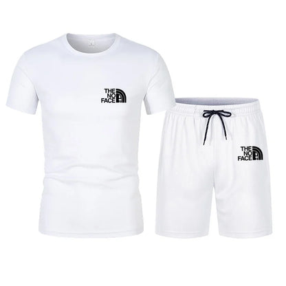 summer fashion trend casual sports two-piece set trendy men's short sleeved T-shirt+shorts set