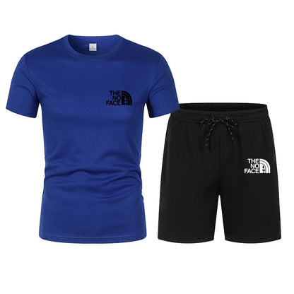 summer fashion trend casual sports two-piece set trendy men's short sleeved T-shirt+shorts set