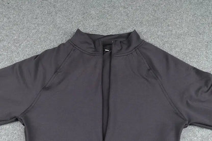 Sexy Long Sleeve Bodysuits for Women Solid Half High Neck Concealed Zipper Long Sleeve Jumpsuits Streetwear Casual Slim Fit Top