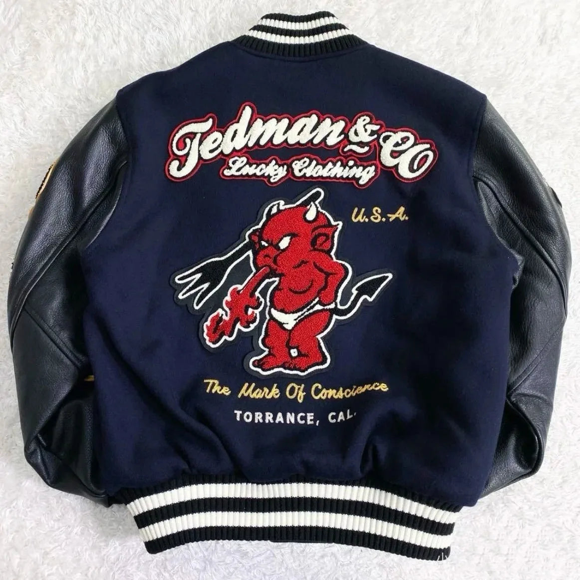 Luxury Embroidered Varsity Jackets Men Spliced PU Leather Sleelves Bomber Jackets Retro Spring Autumn Baseball Uniform Coats