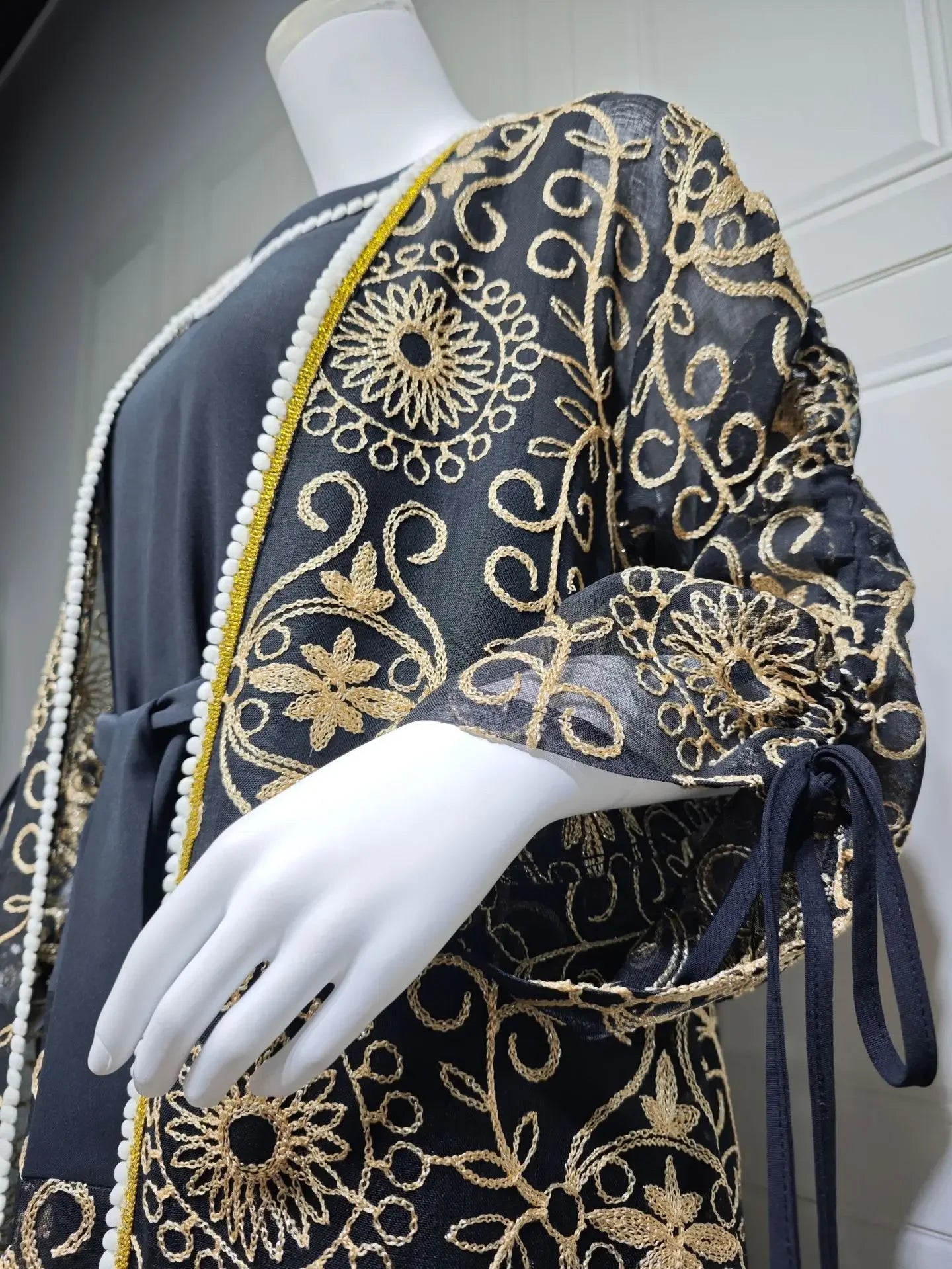 Eid Muslim Abayas for Women Party 2 Piece Set Embroidery Cardigan Robe Lace Up Dress Morocco Kaftan Islam Ramadan Dubai Vestidos