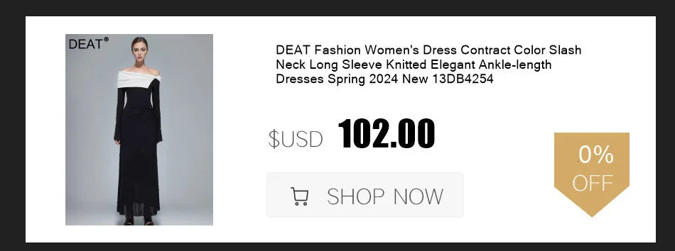 DEAT Fashion Apricot Water Diamond Slanted Shoulder Hollowed Out Sparkling Party Dress Women's Ankle-length Dresses New