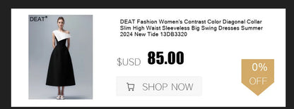 DEAT Fashion Apricot Water Diamond Slanted Shoulder Hollowed Out Sparkling Party Dress Women's Ankle-length Dresses New
