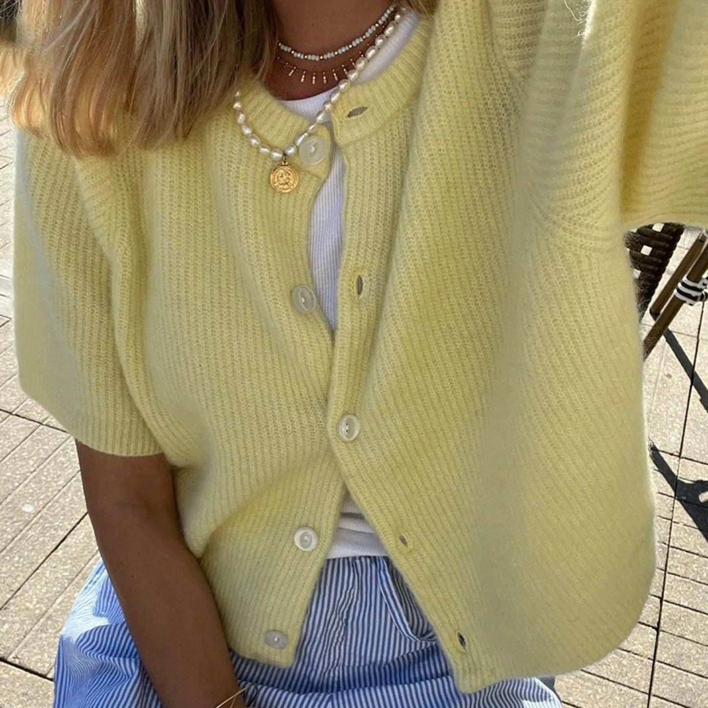 hirigin Women Knitted Crop Cardigan Shirt Short Sleeve Button Down Ribbed Knit Crop Top Y2k Girls Outwear Top Tee Shirt