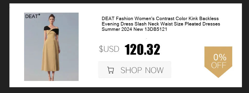 DEAT Fashion Apricot Water Diamond Slanted Shoulder Hollowed Out Sparkling Party Dress Women's Ankle-length Dresses New