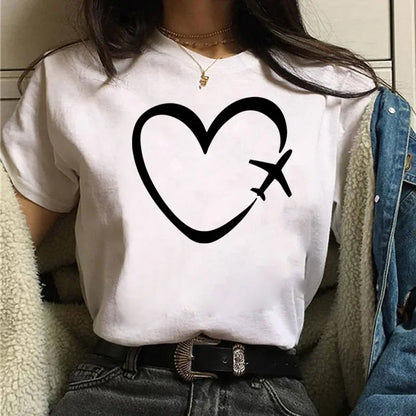 New Russian Alphabet Print Women's T-shirt, Simple Harajuku Style 90s Design, Women's Summer T-shirt Top, T-shirt Clothing.Y2K
