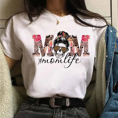 Leopard Print Simple Round Neck Lovely Woman Harajuku Graphic T Shirts Tops Summer Fashion Harajuku Sleeve Aesthetic Clothes