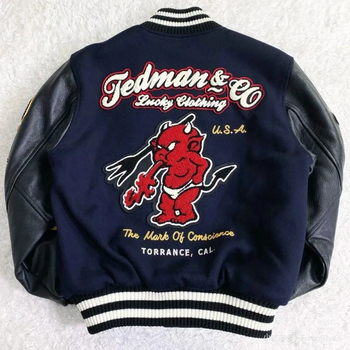 Luxury Embroidered Varsity Jackets Men Spliced PU Leather Sleelves Bomber Jackets Retro Spring Autumn Baseball Uniform Coats