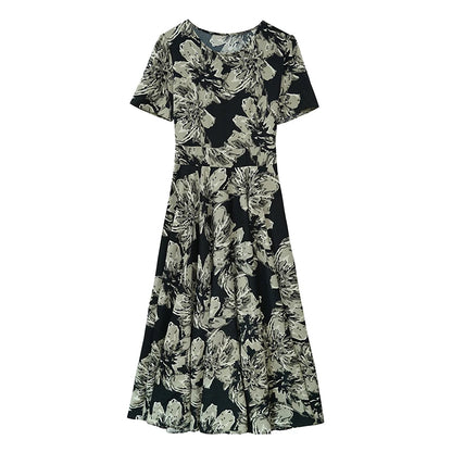 2024 Summer Floral Casual Long Sundress Women Elegant Bodycon Party Chic Prom Night Dresses Fashion Vintage Black Luxury Clothes