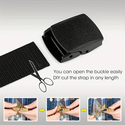 Nylon Belt Automatic Buckle Outdoor Multifunctional Tactical Canvas Belts Light Comfortable Non-metal Belt