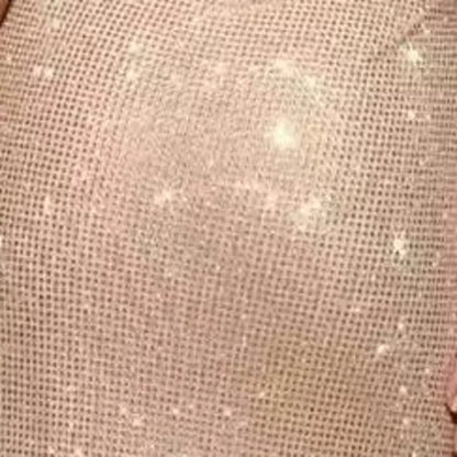 DEAT Fashion Apricot Water Diamond Slanted Shoulder Hollowed Out Sparkling Party Dress Women's Ankle-length Dresses New