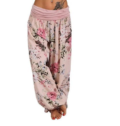 European and American digital printed long wide leg pants casual pants Harlan pants, comfortable and casual