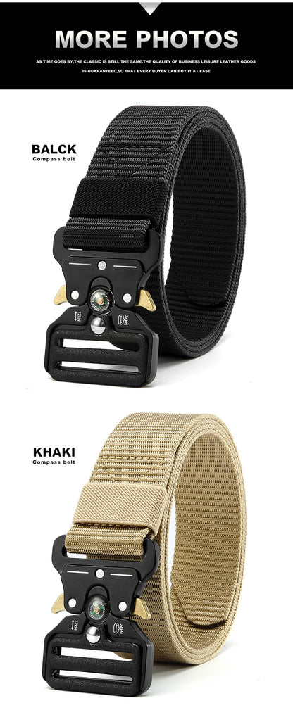 Men's Belt Outdoor Multi Function Compass Belt High Quality Canvas For Nylon Male Luxury Belts Women's Sports Jeans Neutral Belt