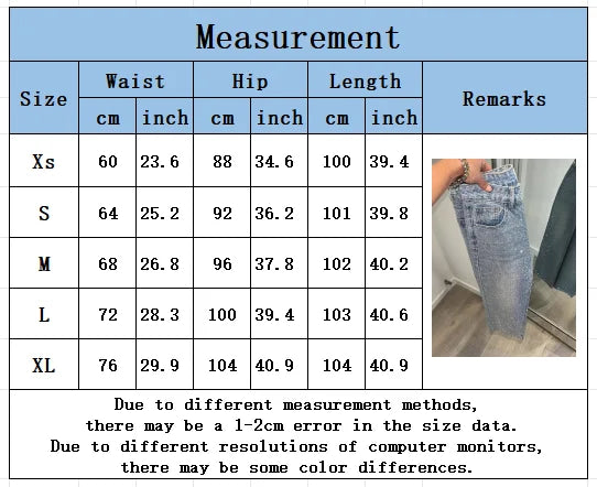 Japanese and Korean Casual Women's High Waisted Washed Denim Jeans, Loose and Slimming, Versatile and Rhinestone Hot Stamping