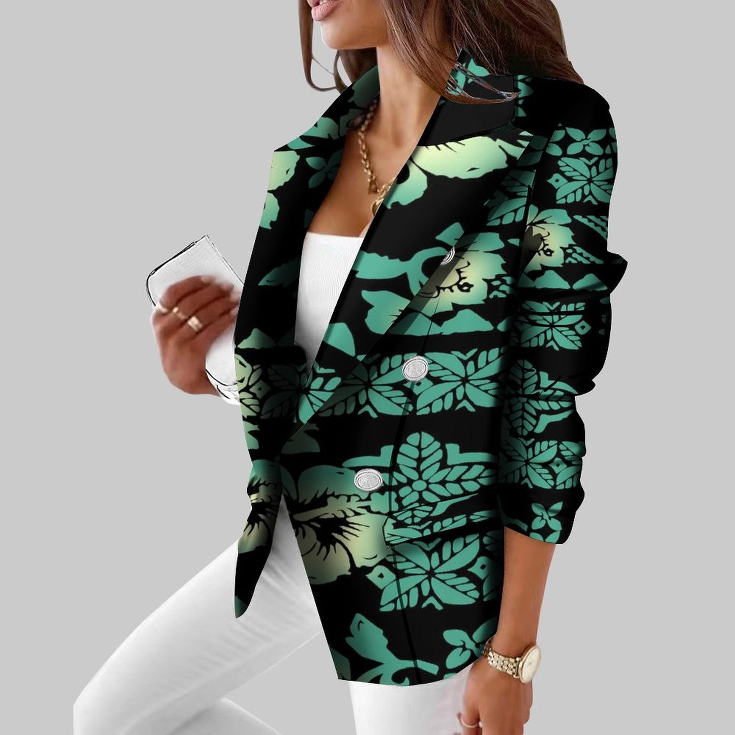 Polynesian Vintage Suit Casual Daily Women'S Suit Coat Slim Fit Temperament Tribal Style Customized Suit Pattern Wedding Host