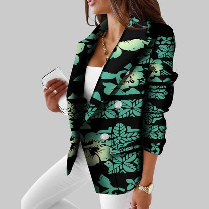 Polynesian Vintage Suit Casual Daily Women'S Suit Coat Slim Fit Temperament Tribal Style Customized Suit Pattern Wedding Host