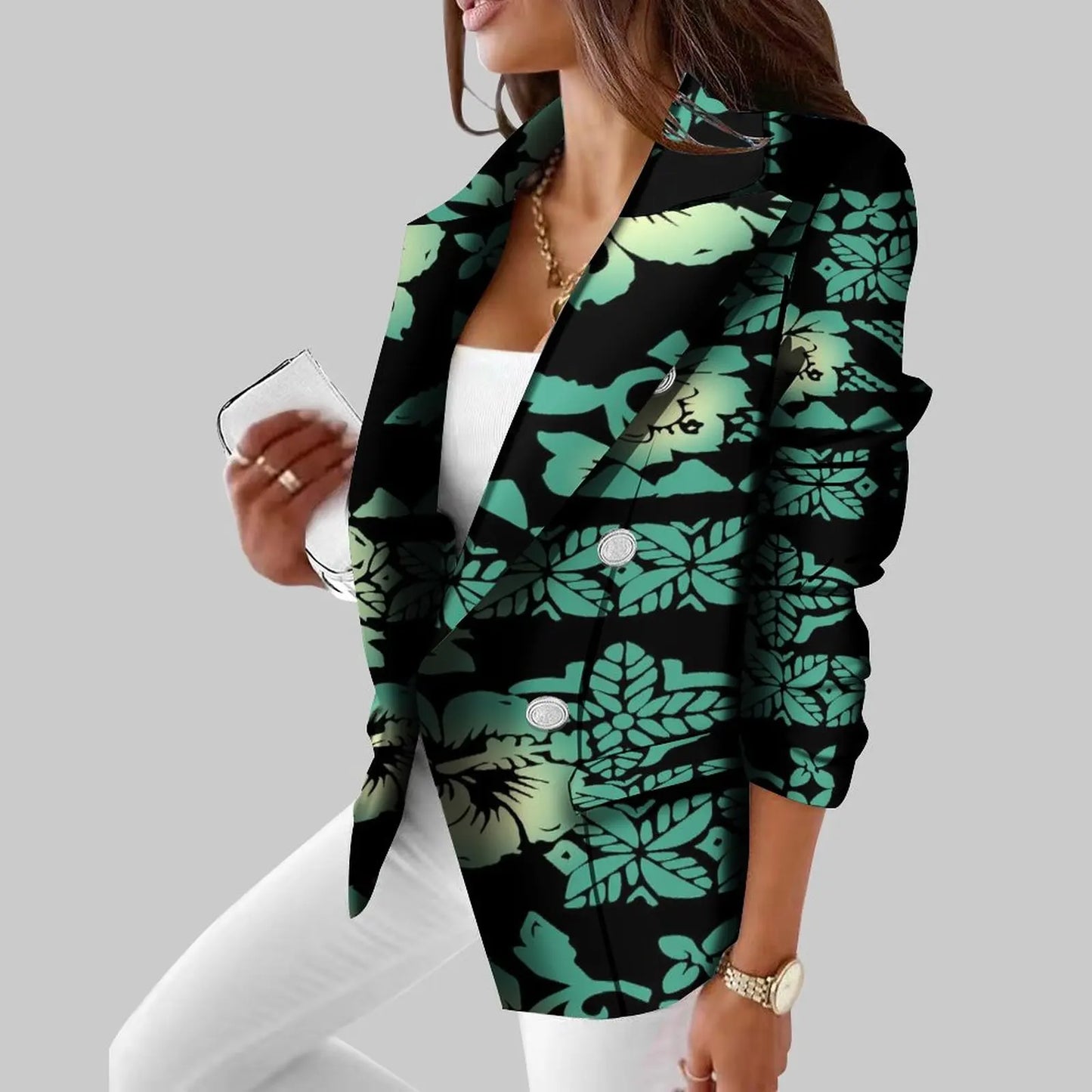 Polynesian Vintage Suit Casual Daily Women'S Suit Coat Slim Fit Temperament Tribal Style Customized Suit Pattern Wedding Host