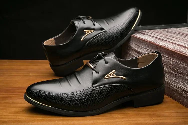 Luxury Mens Leather Shoes High Quality Men's Shoes Pointed Oxford Wedding Leather Men Dress Shoes 2024 Gentleman Office Man Shoe