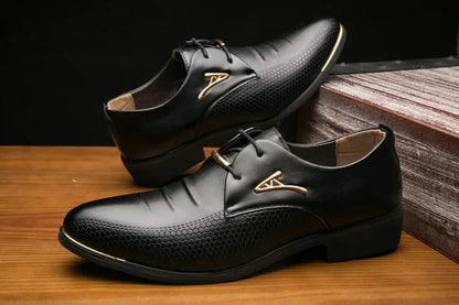Luxury Mens Leather Shoes High Quality Men's Shoes Pointed Oxford Wedding Leather Men Dress Shoes 2024 Gentleman Office Man Shoe