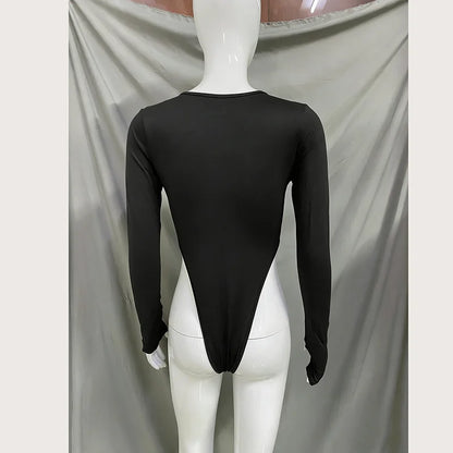 Spring Zipper Long Sleeved Jumpsuit High Waist Slimming Sexy Waist Cinch Original Slim Fit Top for Women