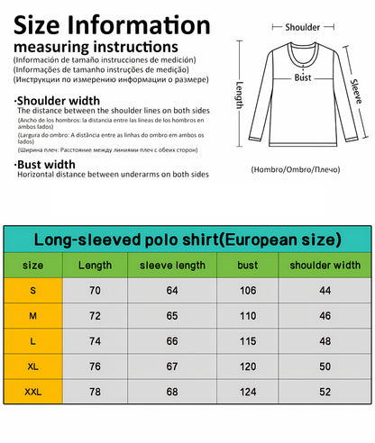 The new men's long-sleeved POLO shirt for Spring and Autumn 2025 features a casual and fashionable 3D pattern print