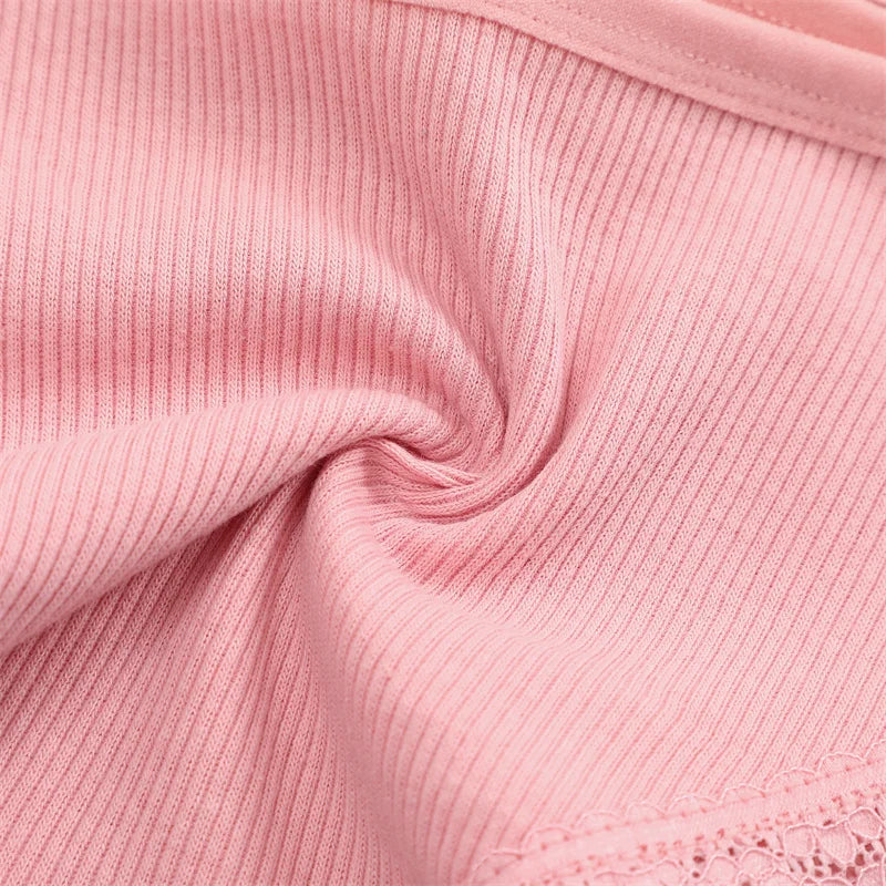 4PCS/Set Women Cotton Panties Sexy Lace Braizlian Panties Low Rise Hollow Out Underwear for Female Cute Bow Breathable Lingerie