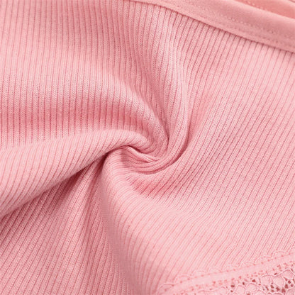 4PCS/Set Women Cotton Panties Sexy Lace Braizlian Panties Low Rise Hollow Out Underwear for Female Cute Bow Breathable Lingerie