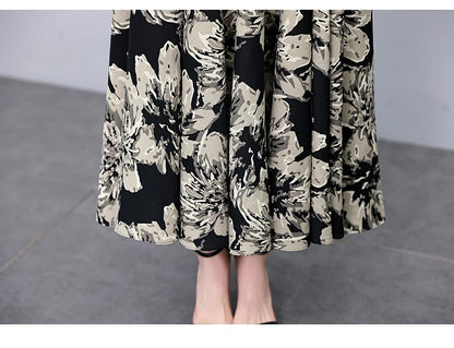 2024 Summer Floral Casual Long Sundress Women Elegant Bodycon Party Chic Prom Night Dresses Fashion Vintage Black Luxury Clothes